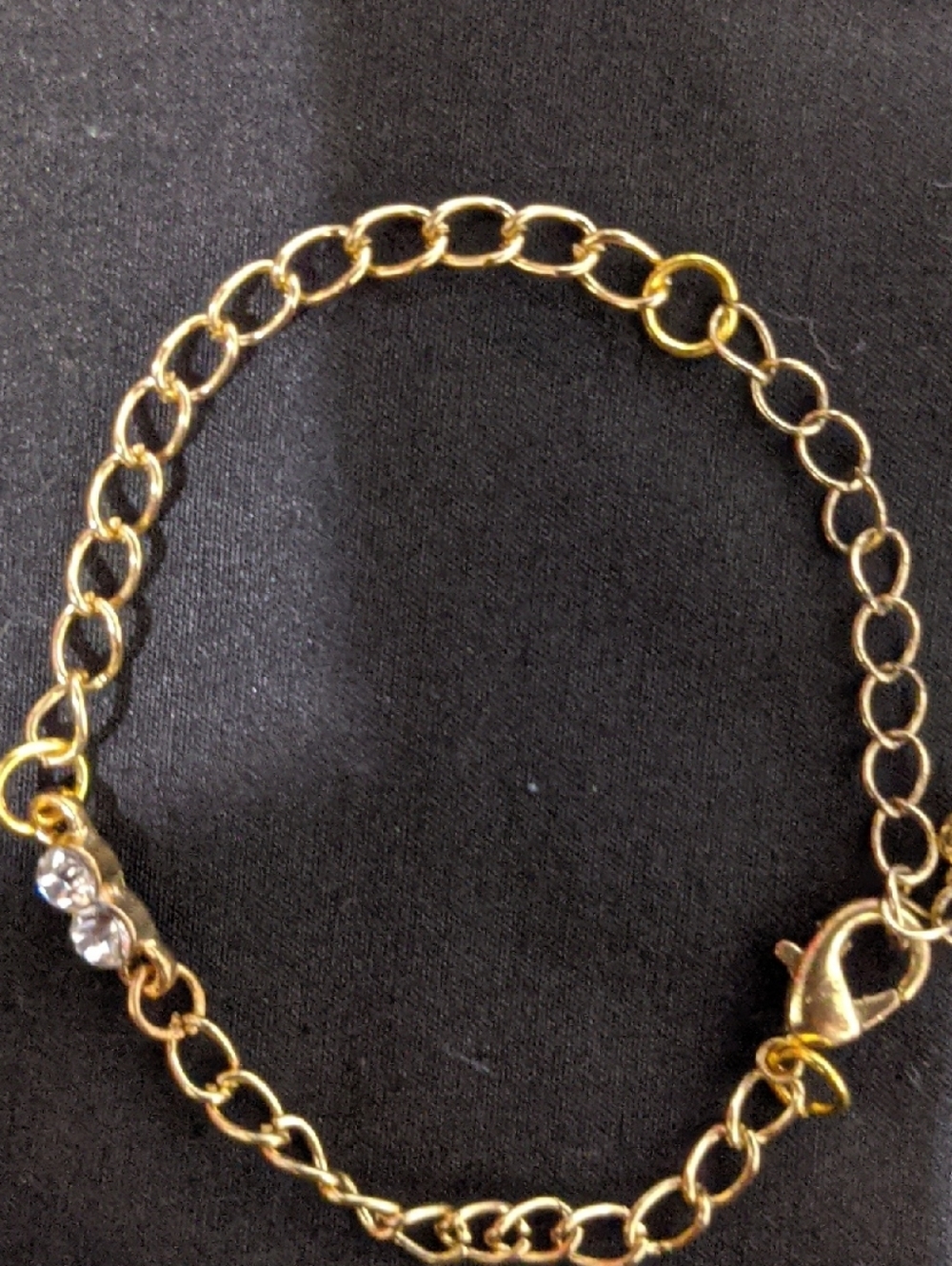 Gold-Tone Women's Chain Bracelet with Crystal Accent